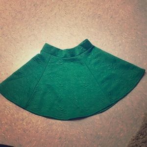Emerald Embroidered Skater Skirt